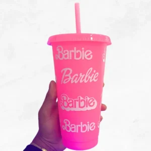 Barbie Colour Changing Cup with Lid and Straw