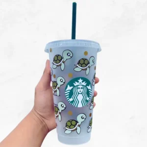 Turtle-y Adorable Starbucks Cup with Lid and Straw